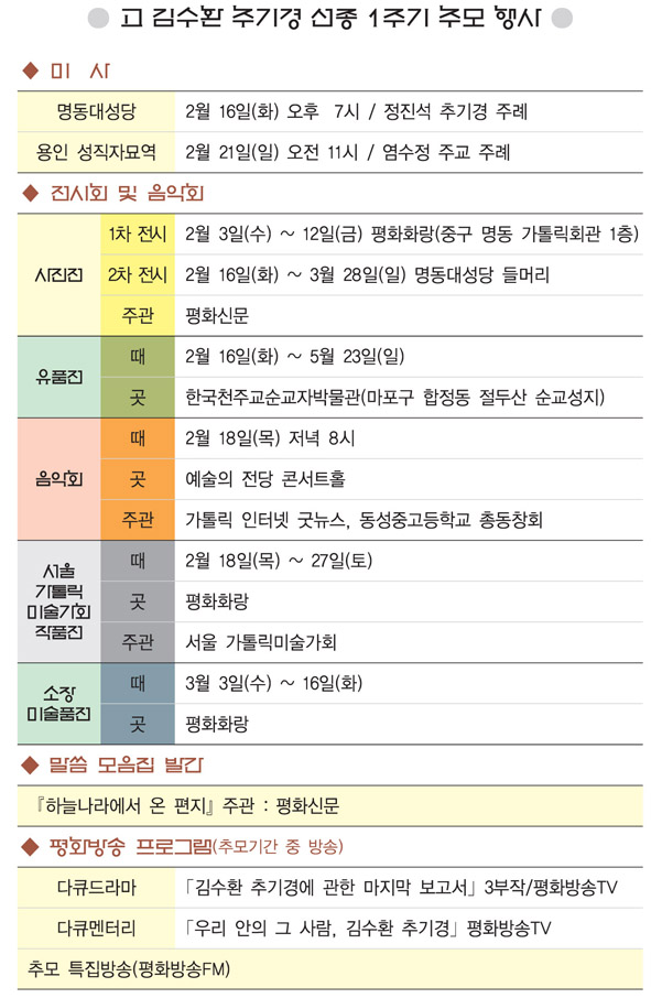김수환 추기경 사랑ㆍ나눔 정신 되새겨
